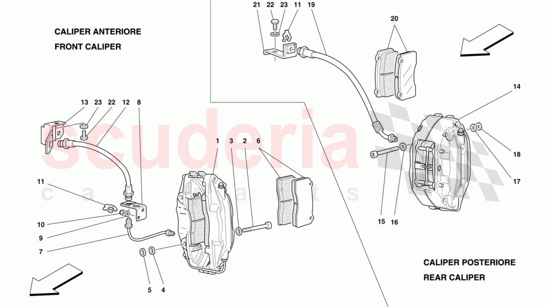 FRONT AND REAR BRAKES CALIPERS of Ferrari Ferrari F50