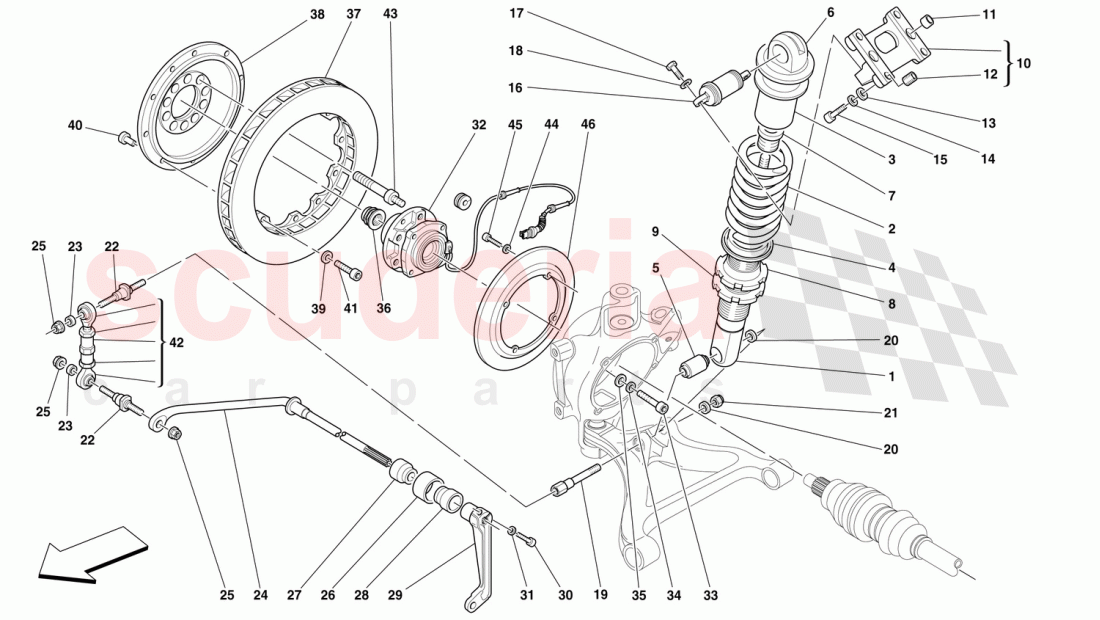 REAR SUSPENSION - SHOCK ABSORBER AND BRAKE DISC of Ferrari Ferrari 360 Challenge (2000)