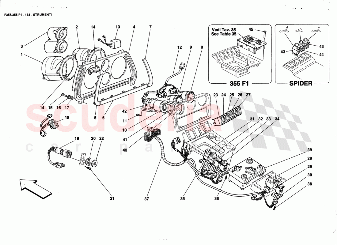 INSTRUMENTS of Ferrari Ferrari 355 (5.2 Motronic)