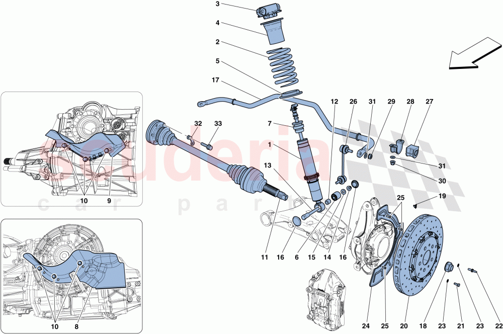 REAR SUSPENSION - SHOCK ABSORBER AND BRAKE DISC of Ferrari Ferrari F12 Berlinetta