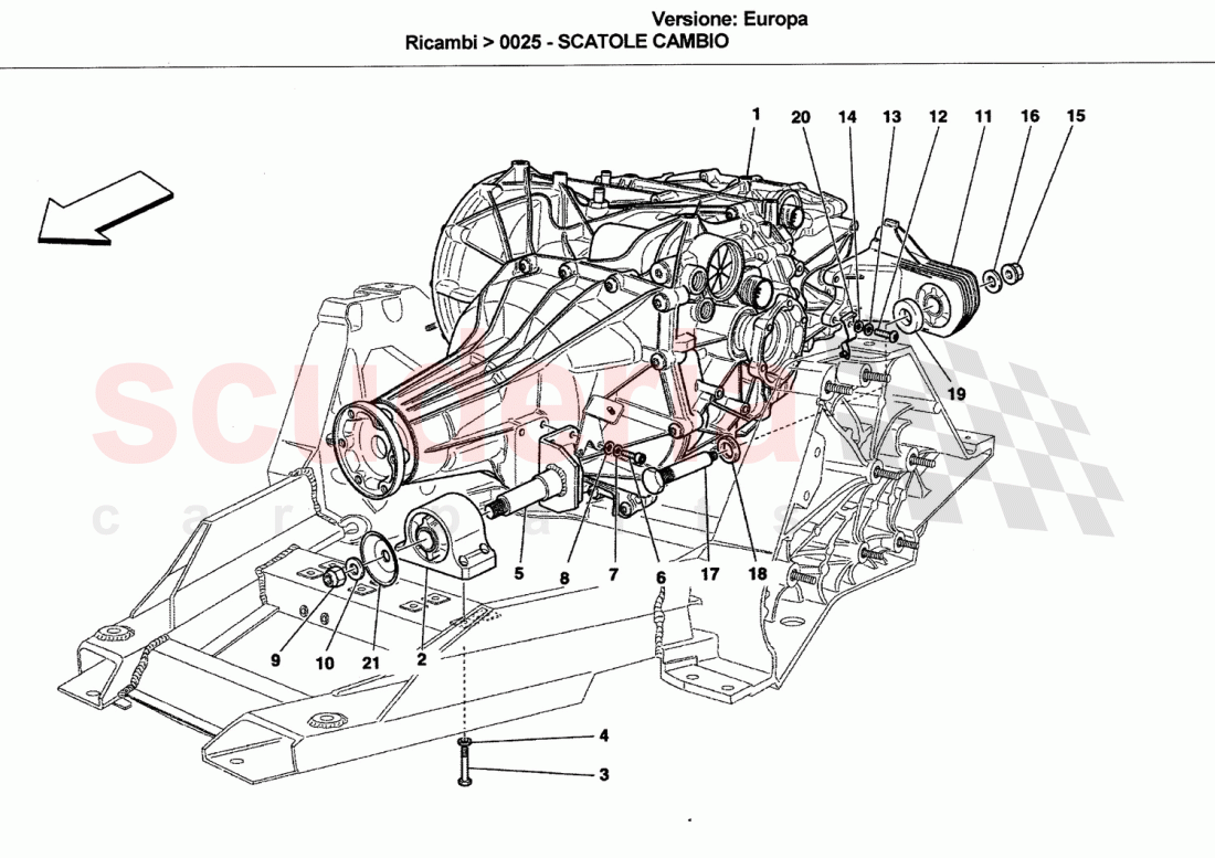 GEARBOX HOUSINGS of Ferrari Ferrari California (2008-2011)