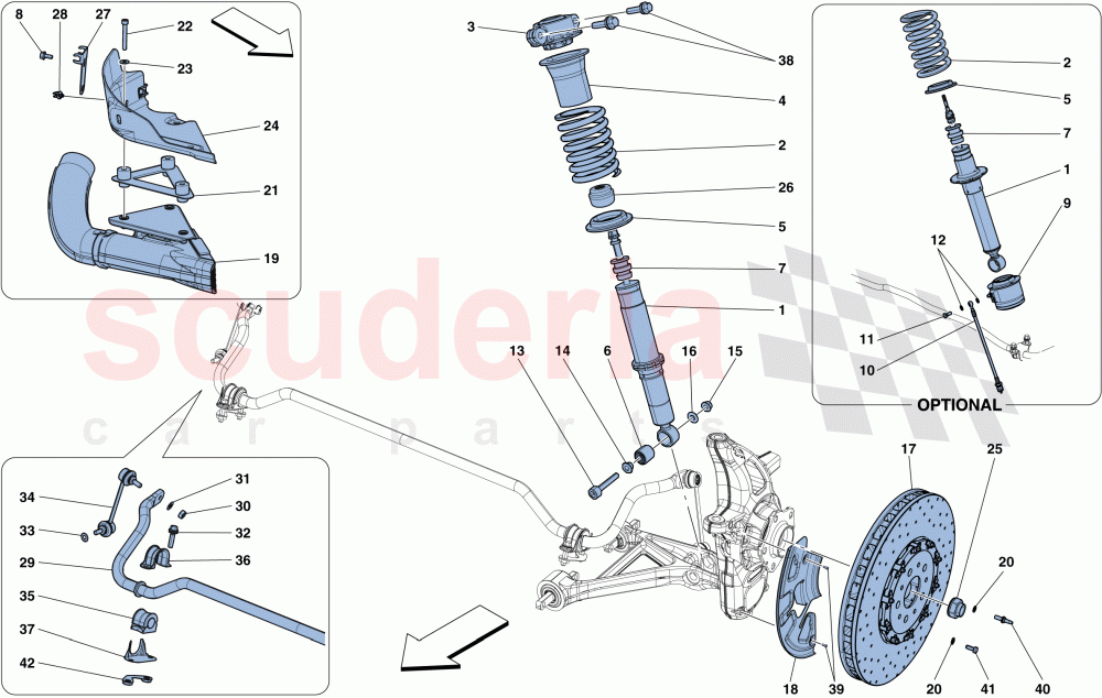 FRONT SUSPENSION - SHOCK ABSORBER AND BRAKE DISC of Ferrari Ferrari 812 Superfast/GTS