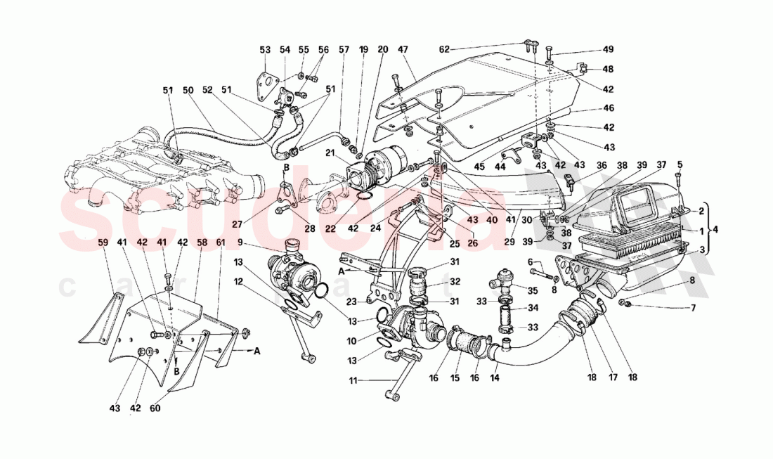 Oversupply system -Valid for cars with catalyst- of Ferrari Ferrari F40