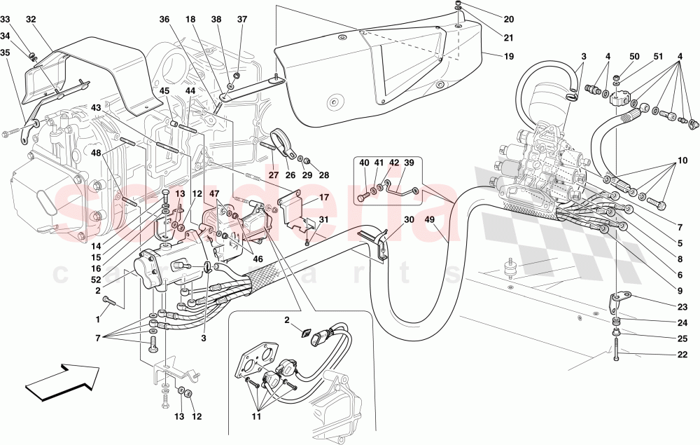 HYDRAULIC F1 GEARBOX AND CLUTCH CONTROL of Ferrari Ferrari 430 Scuderia Spider 16M