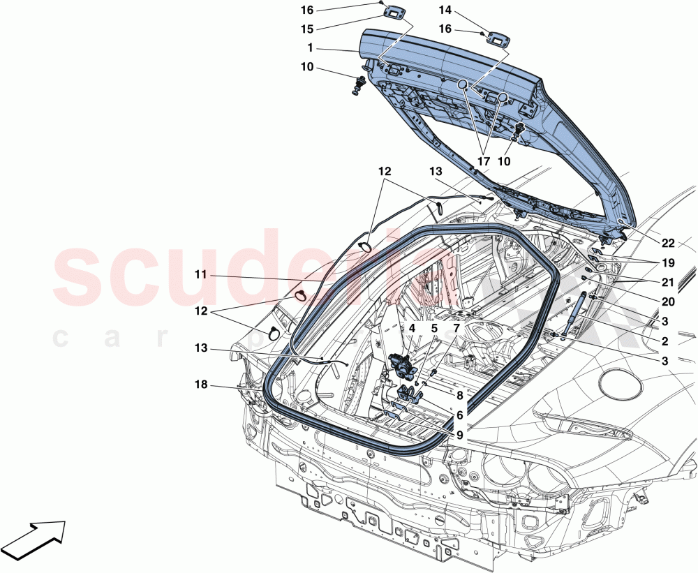 REAR LID AND OPENING MECHANISM of Ferrari Ferrari 812 Superfast/GTS