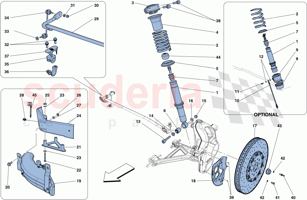 FRONT SUSPENSION - SHOCK ABSORBER AND BRAKE DISC of Ferrari Ferrari F12 Berlinetta