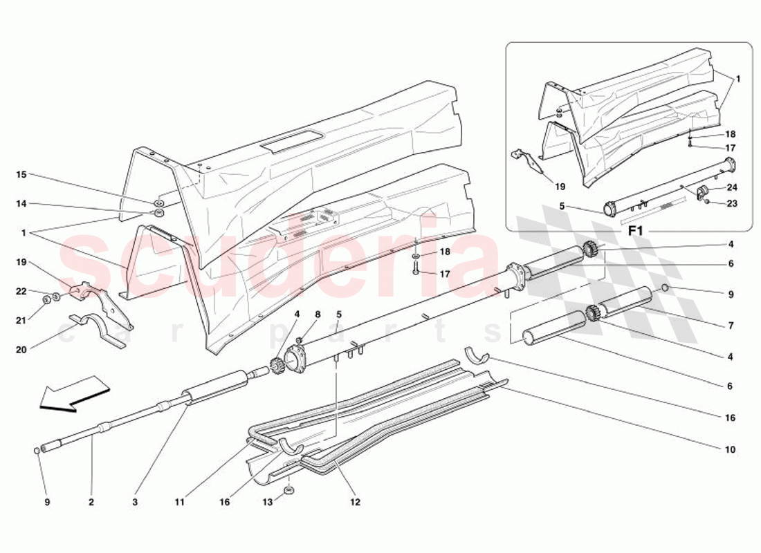 Engine/Gearbox Connecting Tube and Insulation of Ferrari Ferrari 575 Superamerica