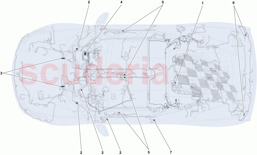 VARIOUS FASTENINGS FOR THE ELECTRICAL SYSTEM of Ferrari Ferrari 458 Italia