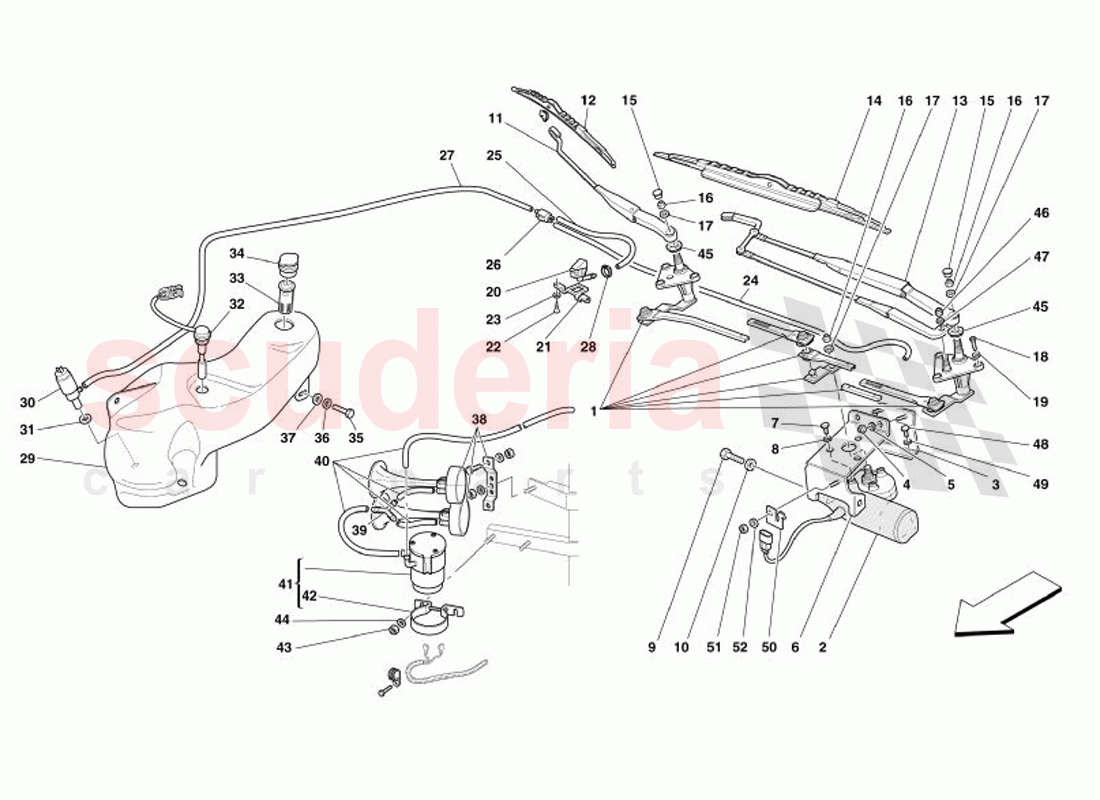 Windscreen Wiper, Windscreen Washer and Horns of Ferrari Ferrari 575 Superamerica