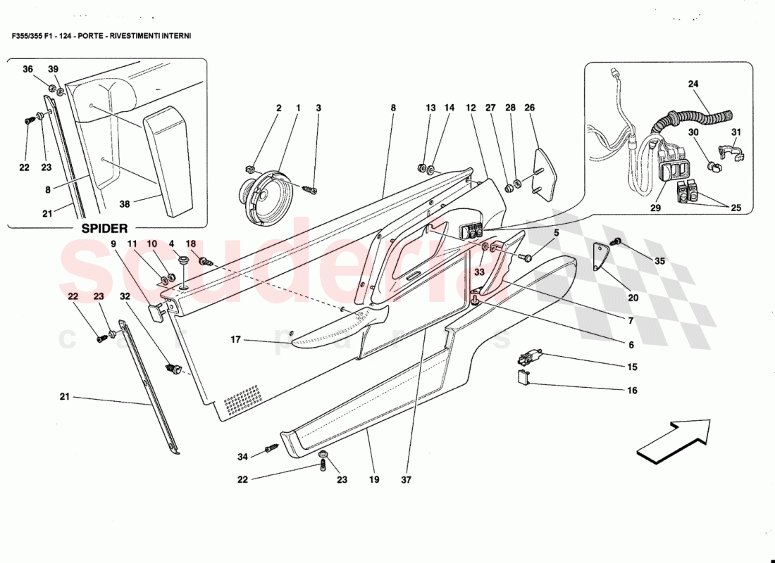 DOORS - INNER TRIMS of Ferrari Ferrari 355 (5.2 Motronic)