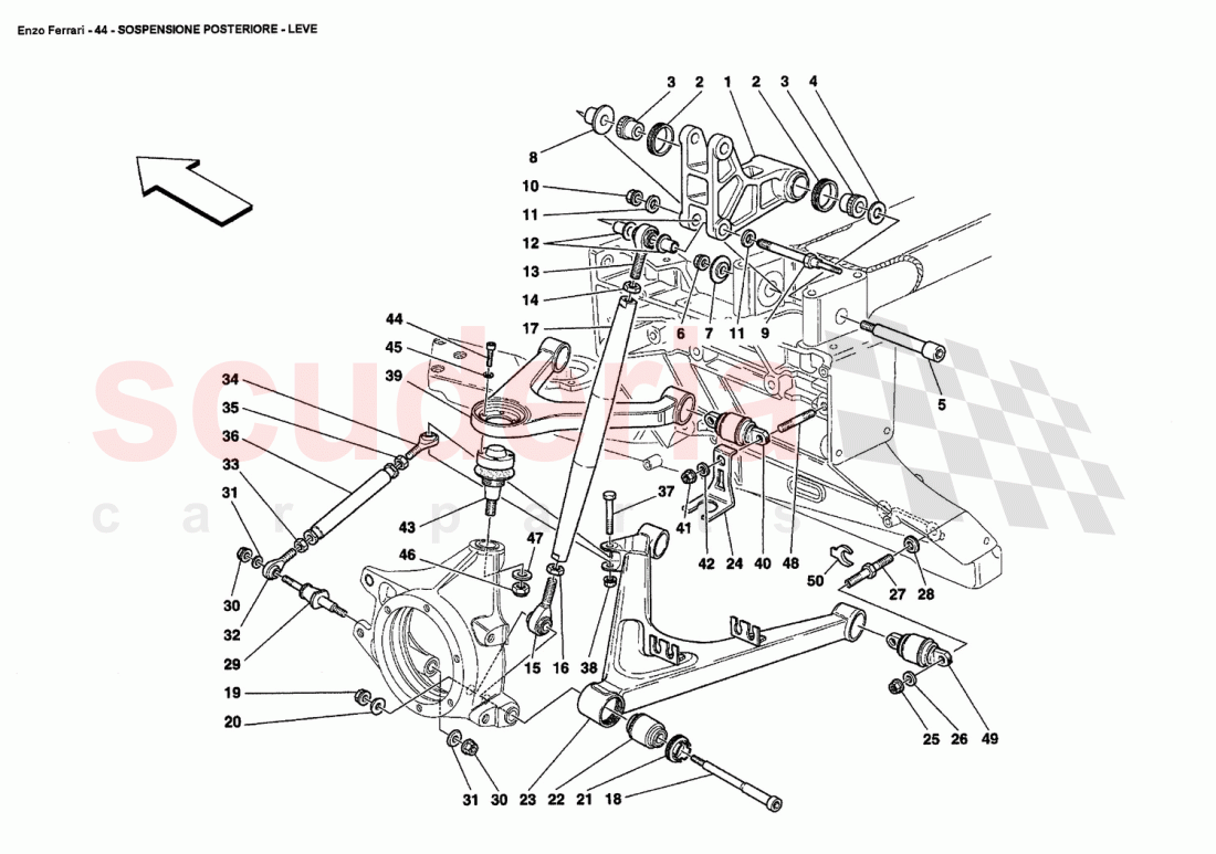 REAR SUSPENSION - WISHBONES of Ferrari Ferrari Enzo