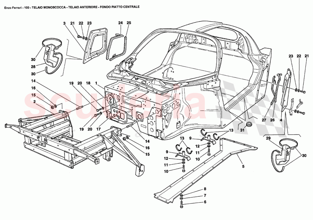 MONOCOQUE BODY FRAME - FRONT FRAME - CENTRAL FLAT FLOOR PAN of Ferrari Ferrari Enzo