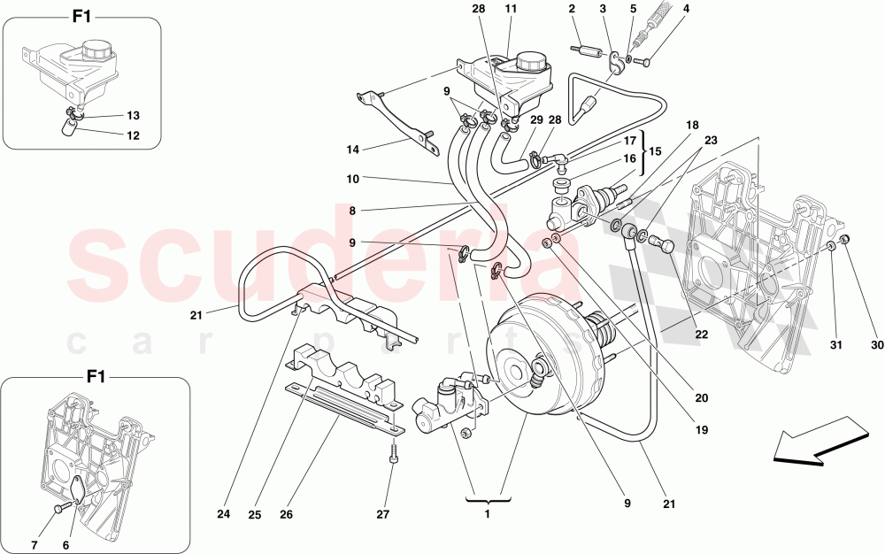 HYDRAULIC BRAKE AND CLUTCH CONTROLS of Ferrari Ferrari 430 Coupe