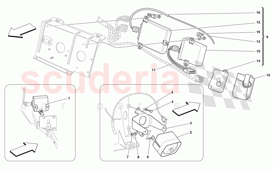 ANTI-THEFT ELECTRICAL BOARDS AND DEVICES of Ferrari Ferrari 360 Spider