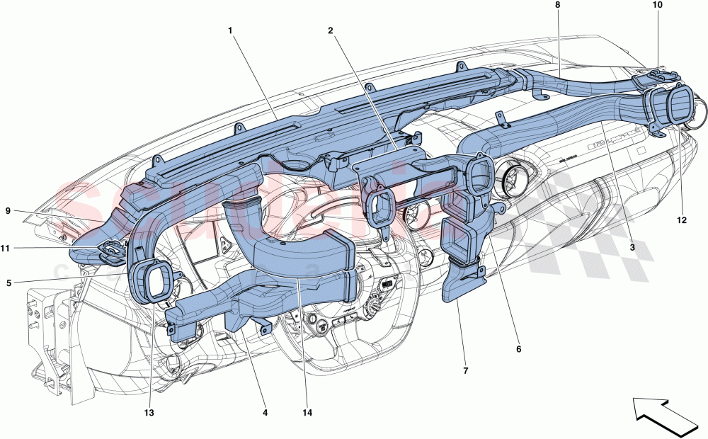 DASHBOARD AIR DUCTS of Ferrari Ferrari 812 Superfast/GTS