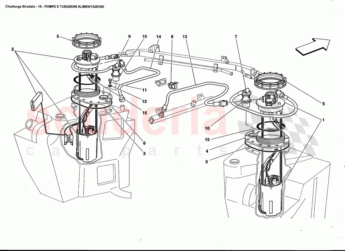 FUEL PUMPS AND PIPES of Ferrari Ferrari 360 Challenge Stradale