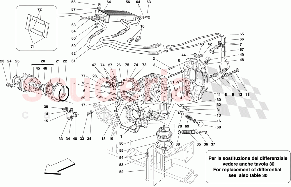 DIFFERENTIAL CASE AND GEARBOX COOLING RADIATOR of Ferrari Ferrari 599 GTO