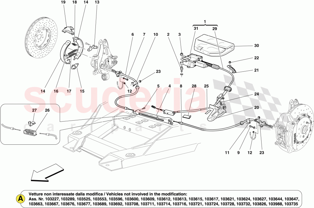 PARKING BRAKE of Ferrari Ferrari California (2012-2014)