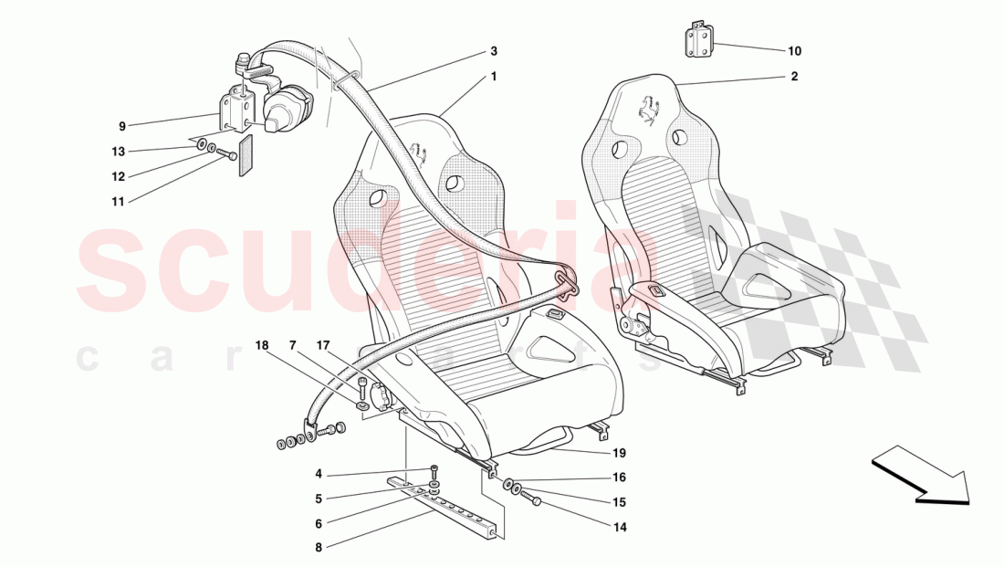 SEATS AND SAFETY BELTS -NOT FOR USA- of Ferrari Ferrari F50