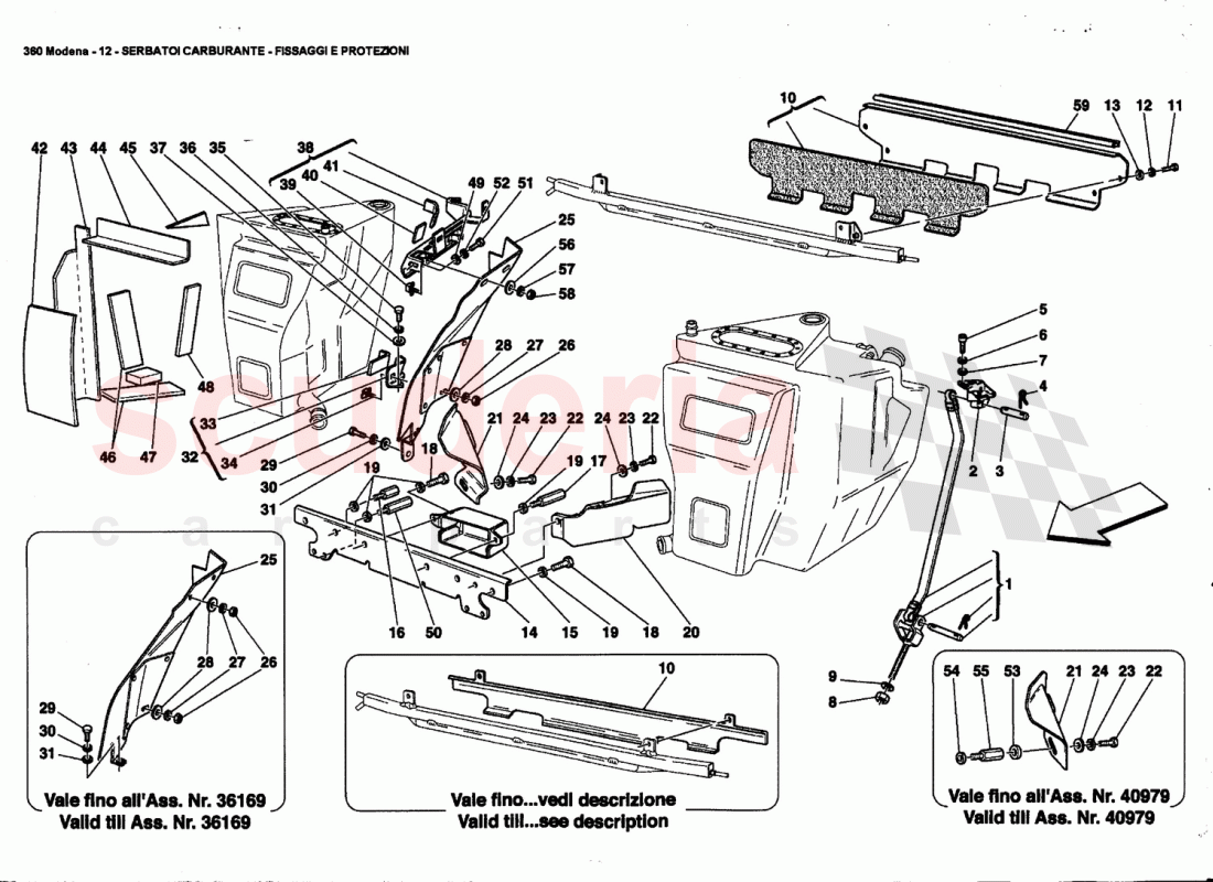 FUEL TANKS - FIXING AND PROTECTION of Ferrari Ferrari 360 Modena