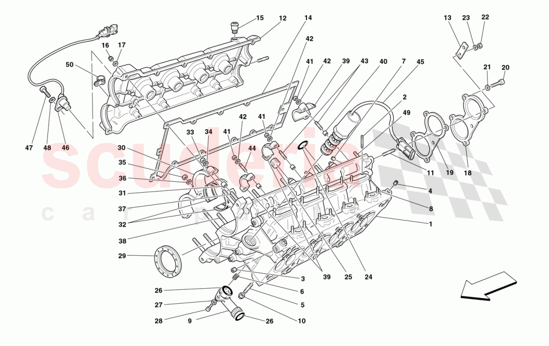 R.H. CYLINDER HEAD of Ferrari Ferrari 360 Spider