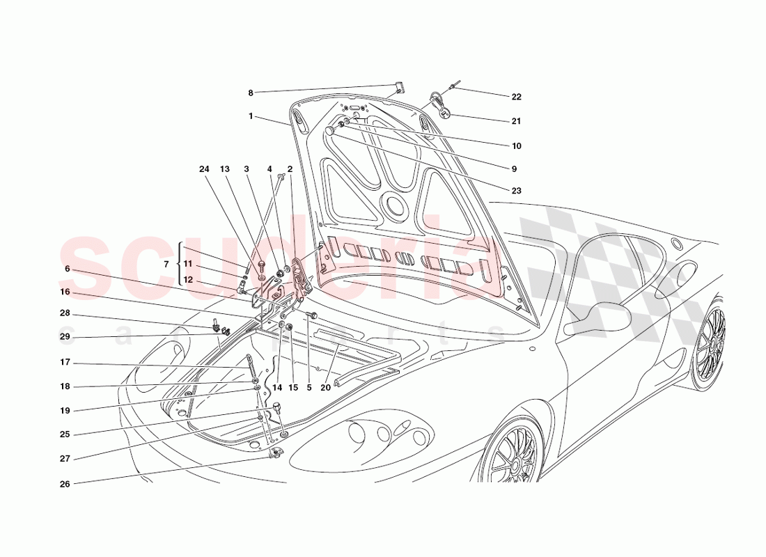 Front Hood & Opening Device of Ferrari Ferrari 430 Challenge (2006)