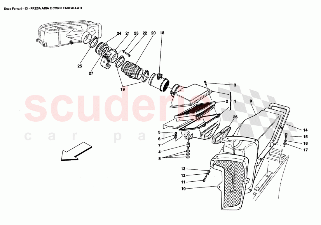 AIR INTAKE AND THROTTLE BODIES of Ferrari Ferrari Enzo