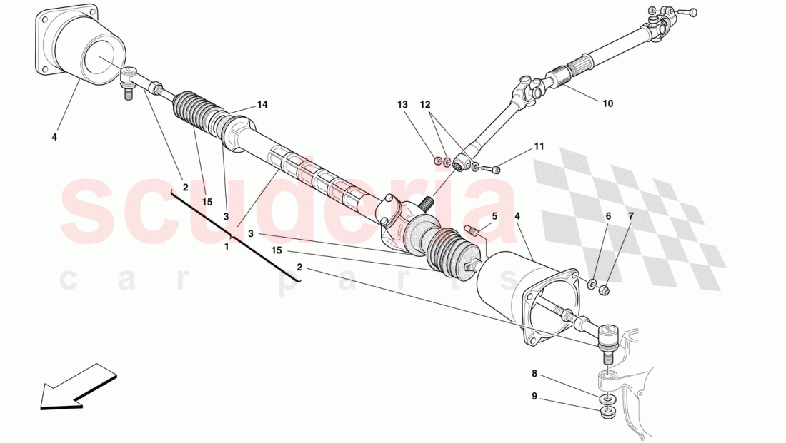 STEERING BOX AND CARDANIC TRANSMISSION of Ferrari Ferrari F50