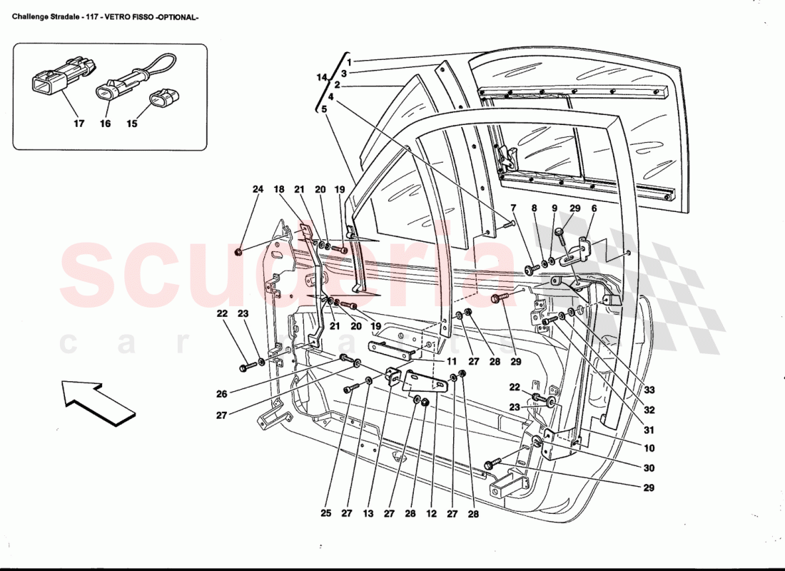 FIXING GLASS -OPTIONAL- of Ferrari Ferrari 360 Challenge Stradale