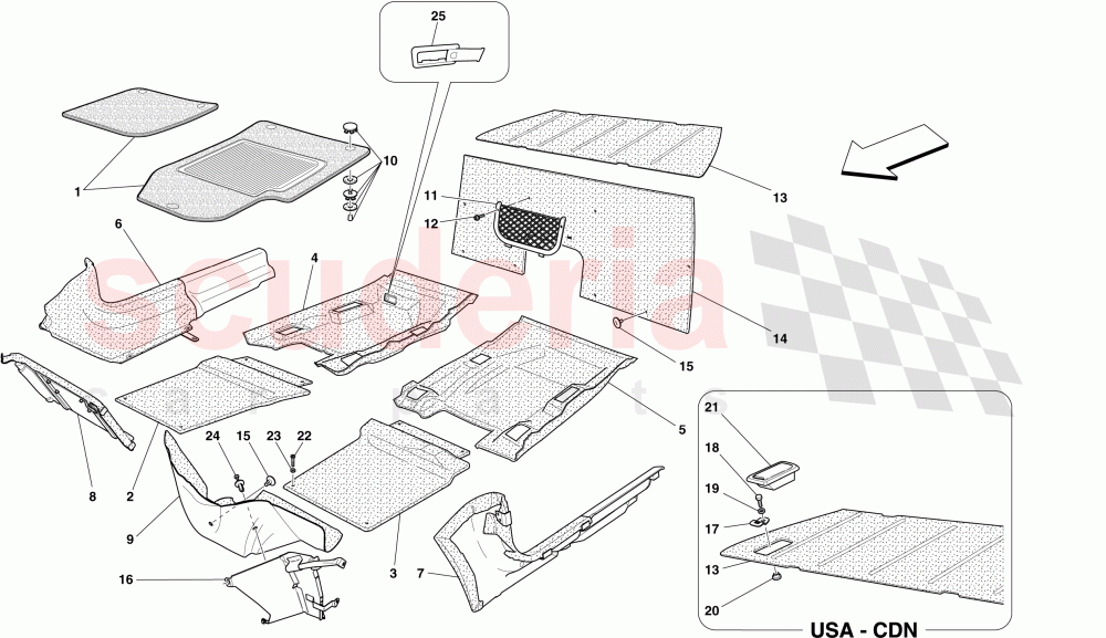 PASSENGER COMPARTMENT TRIM AND MATS of Ferrari Ferrari 599 GTB Fiorano