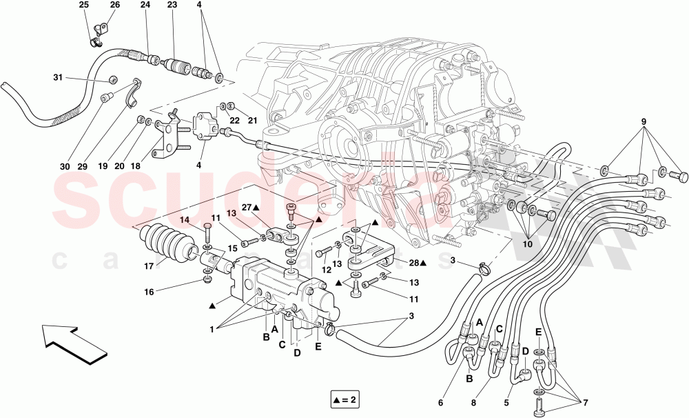 F1 CLUTCH HYDRAULIC CONTROL of Ferrari Ferrari 599 SA Aperta