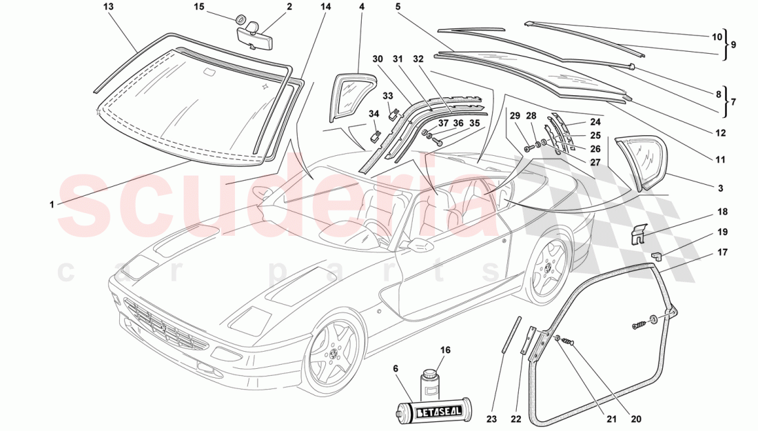 GLASSES AND GASKET of Ferrari Ferrari 456 GT/GTA