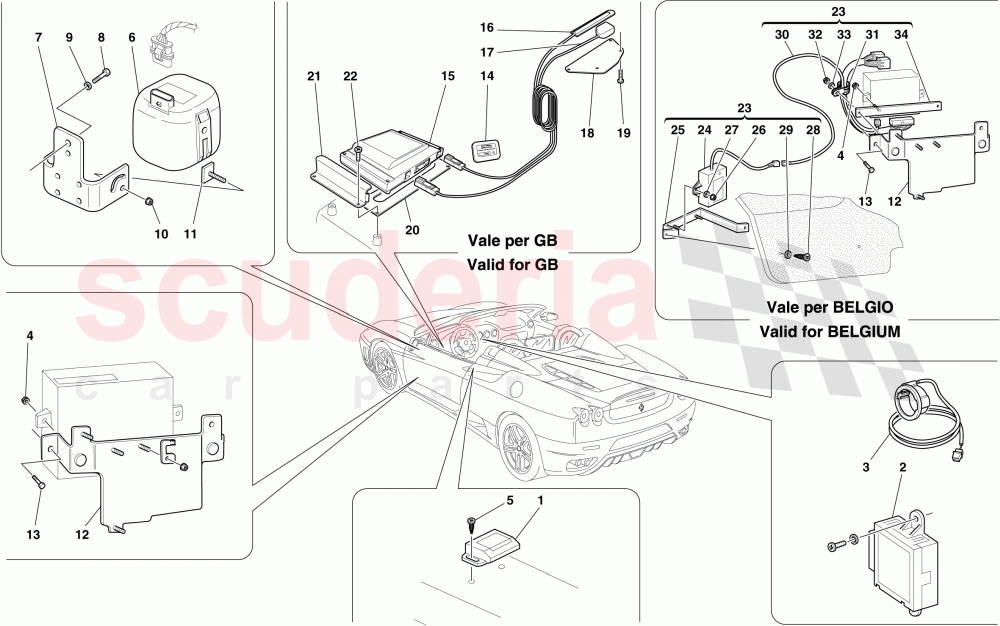 ANTITHEFT SYSTEM ECUs AND DEVICES of Ferrari Ferrari 430 Spider