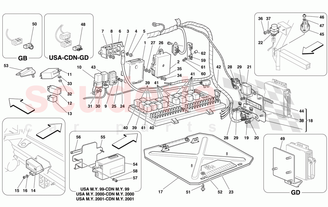 ELECTRICAL BOARDS of Ferrari Ferrari 550 Maranello