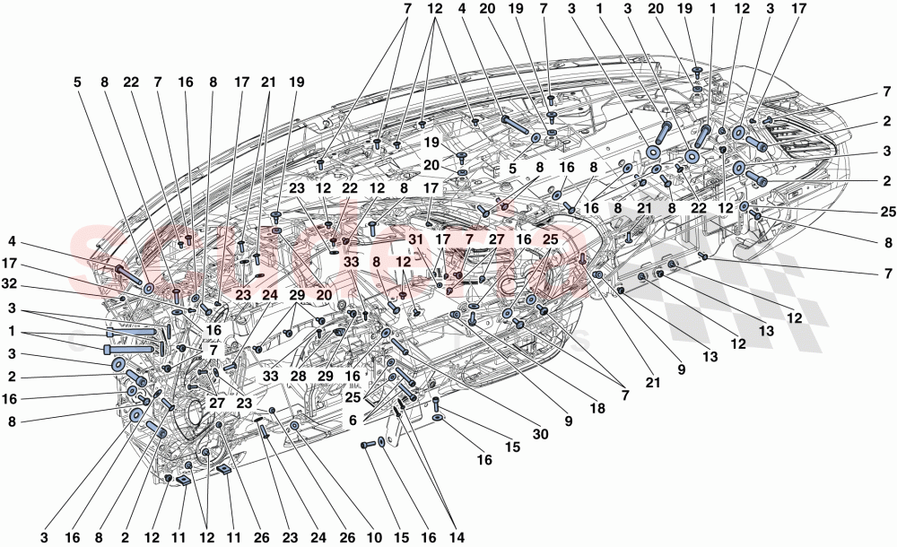 DASHBOARD FASTENINGS of Ferrari Ferrari 488 GTB