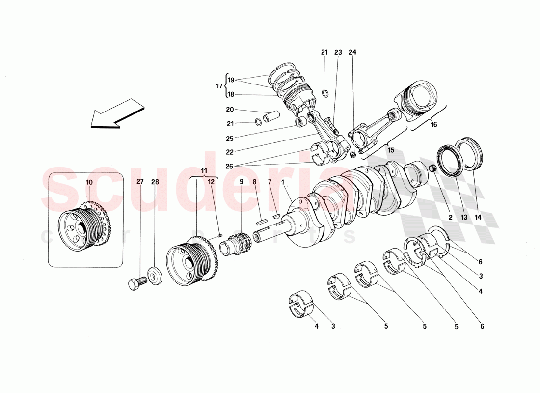 Crankshaft, Conrods And Pistons of Ferrari Ferrari 348 TS (1993)