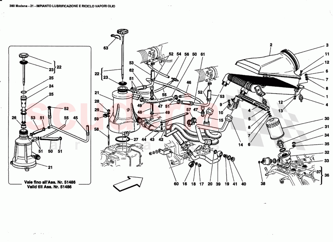 LUBRICATION SYSTEM AND BLOW-BY SYSTEM of Ferrari Ferrari 360 Modena