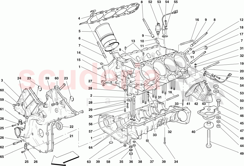 CRANKCASE of Ferrari Ferrari 430 Scuderia Spider 16M