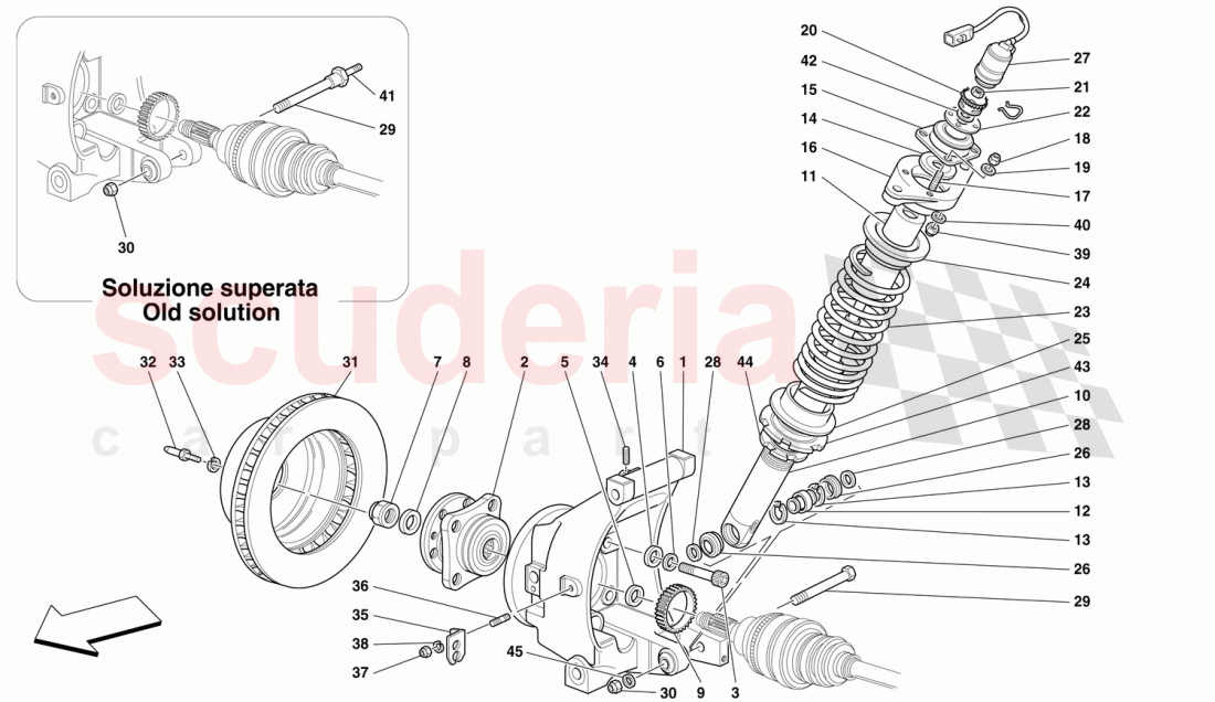 REAR SUSPENSION - SHOCK ABSORBER AND BRAKE DISC of Ferrari Ferrari 456 GT/GTA