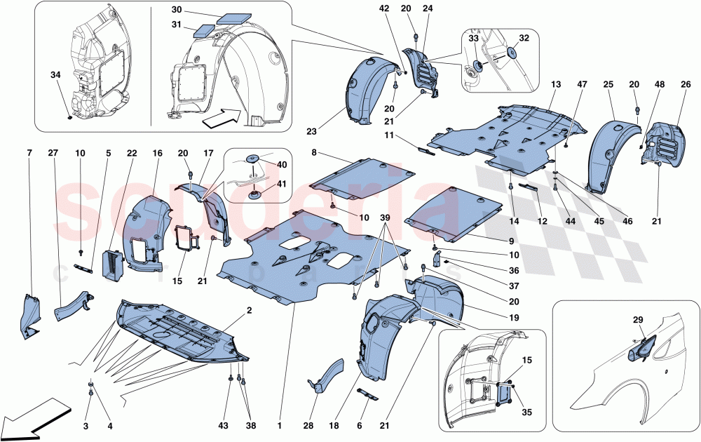 FLAT UNDERTRAY AND WHEELHOUSES of Ferrari Ferrari FF