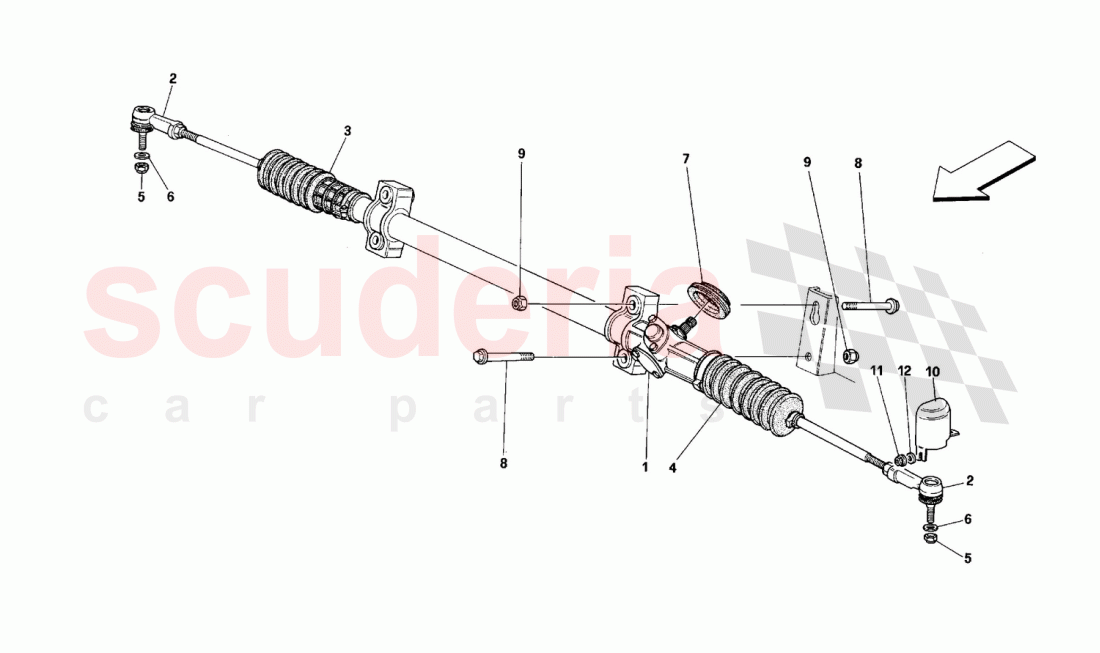 Steering box and linkage of Ferrari Ferrari 512 M