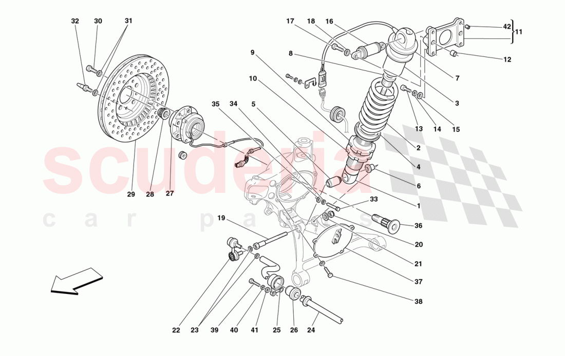 FRONT SUSPENSION - SHOCK ABSORBER AND BRAKE DISC of Ferrari Ferrari 360 Spider