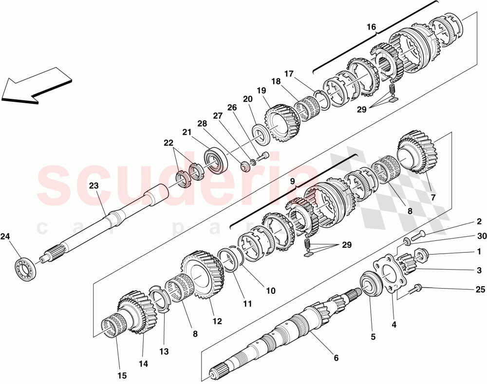 PRIMARY SHAFT GEARS of Ferrari Ferrari 430 Spider