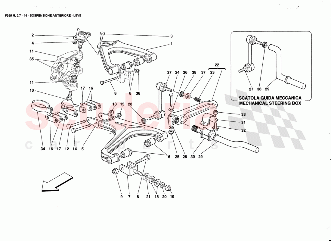 FRONT SUSPENSION - WISHBONES of Ferrari Ferrari 355 (2.7 Motronic)