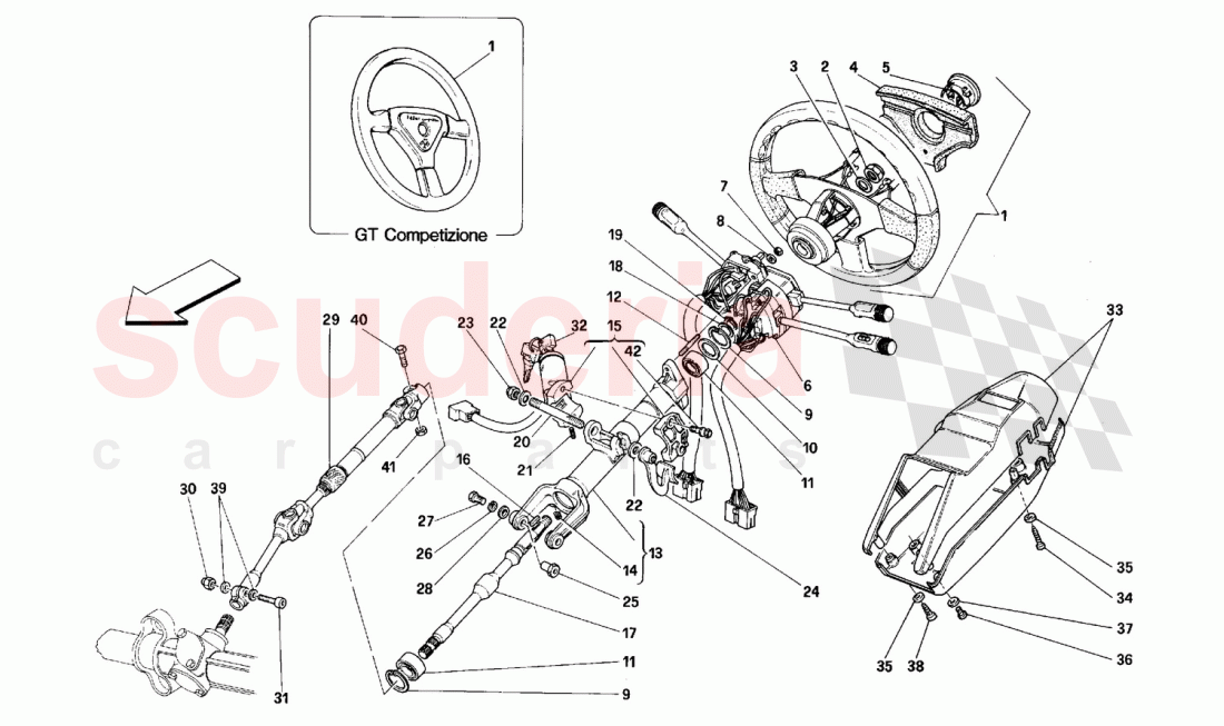 STEERING COLUMN of Ferrari Ferrari 348 (2.7 Motronic)