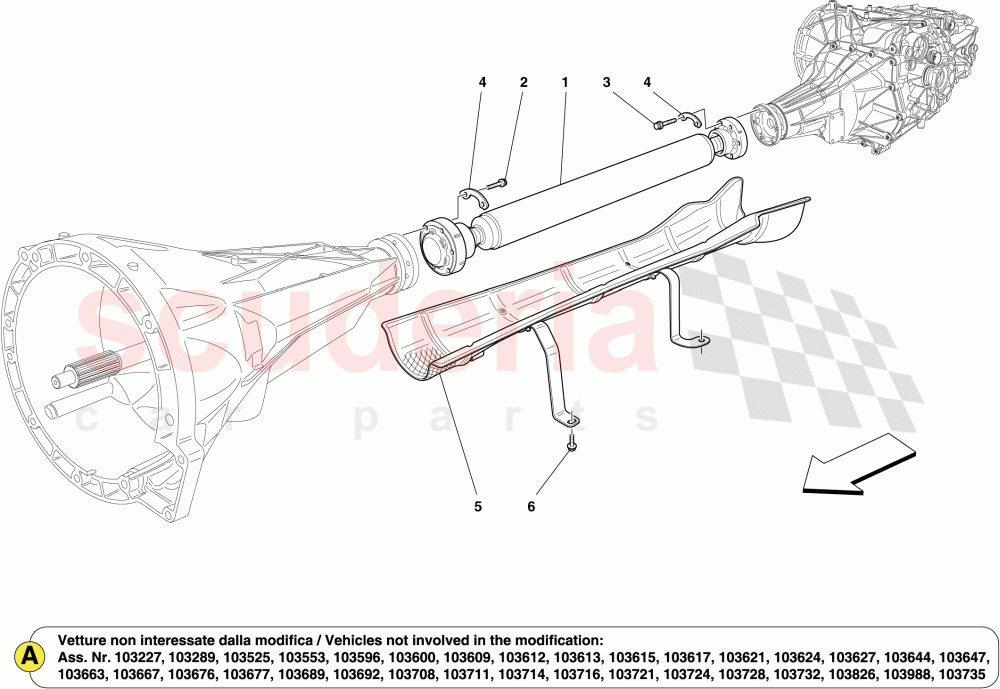 TRANSMISSION PIPE of Ferrari Ferrari California (2012-2014)