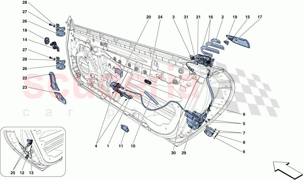 DOORS - OPENING MECHANISMS AND HINGES of Ferrari Ferrari GTC4Lusso T