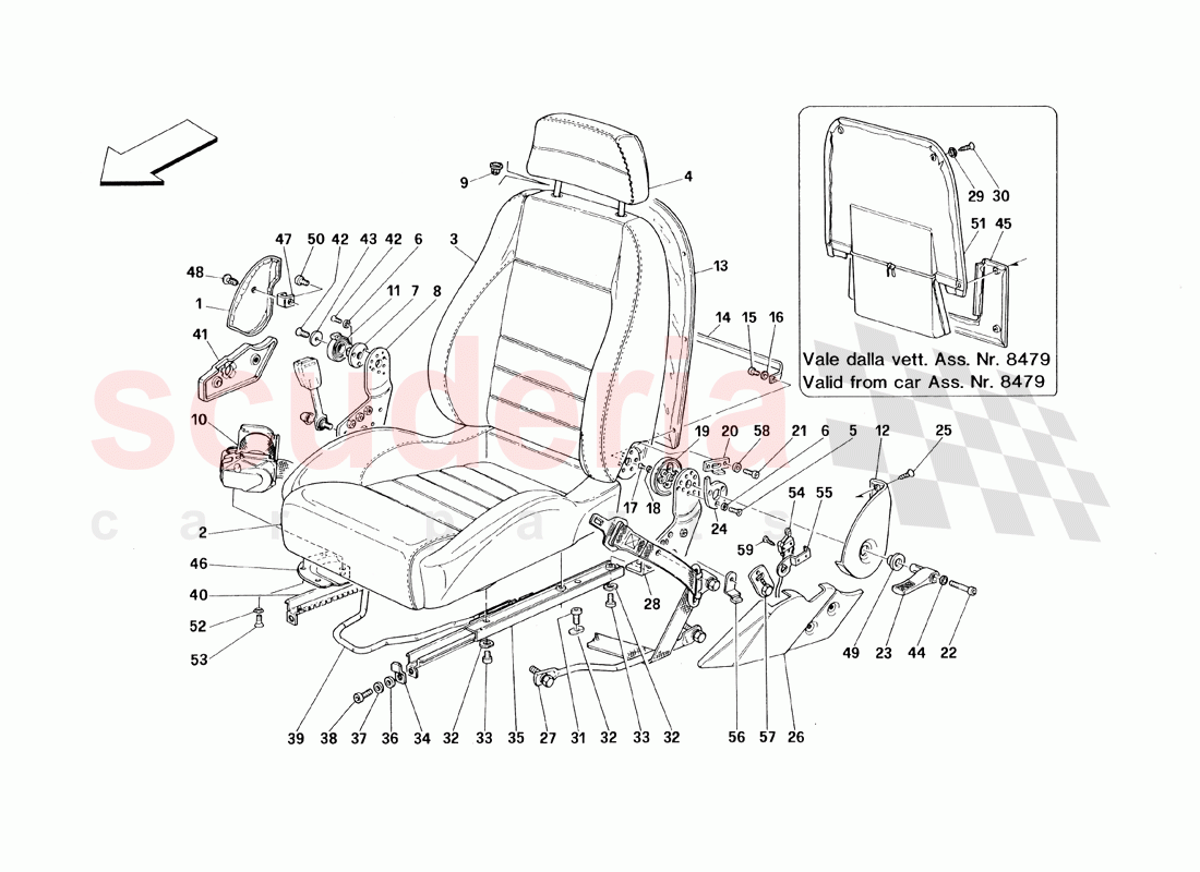 SeaTS and Safety Belts -Valid for Cars With Passive Safety Belts - Valid From Car Ass. Nr. 5299 of Ferrari Ferrari 348 TB (1993)