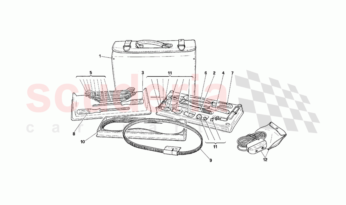 Tool kit and equipment of Ferrari Ferrari 512 M