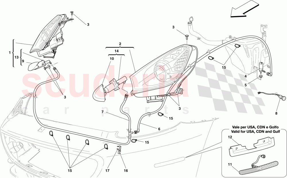 HEADLIGHTS of Ferrari Ferrari California (2012-2014)